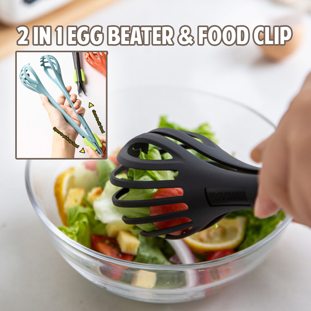 (🔥2023 New Year Sale-48% OFF) 2 in 1 Food Clip & Egg Whisk(buy 2 get 2 free now)