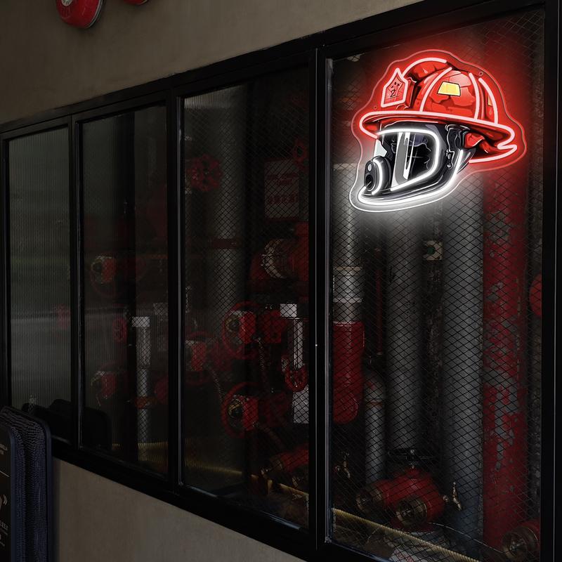 🔥Father's Day Sale🎁Firefighter Helmet Neon Sign