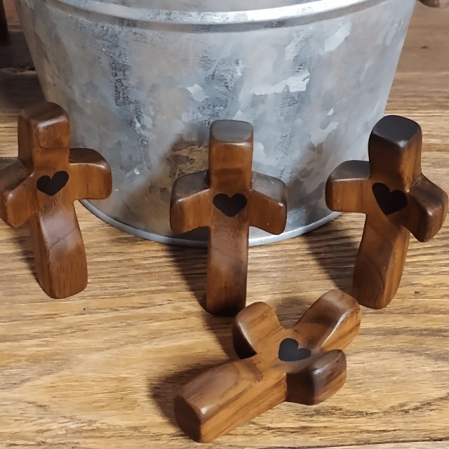 ✝️100% Handmade Wooden Cross Fingertip Stress Relief Gifts