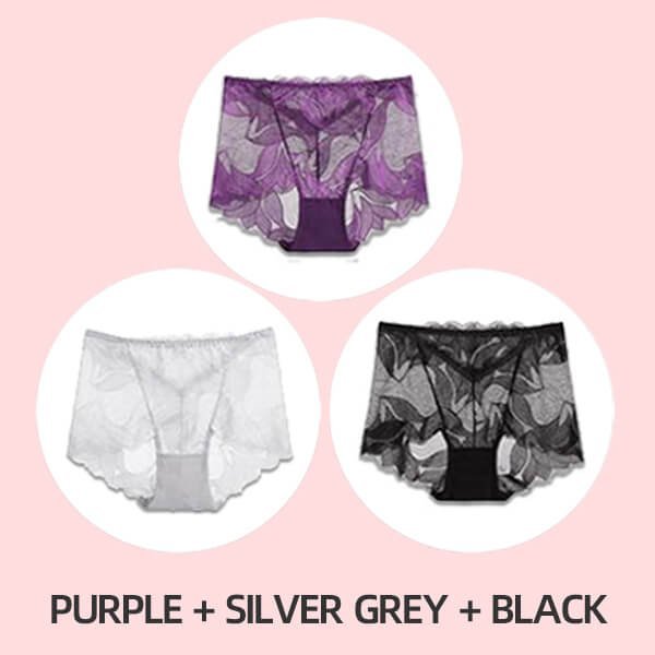 💝LAST DAY 48% OFF 💝-Ladies Silk Lace Handmade Underwear Pack (Buy 2 Get 1 Free)