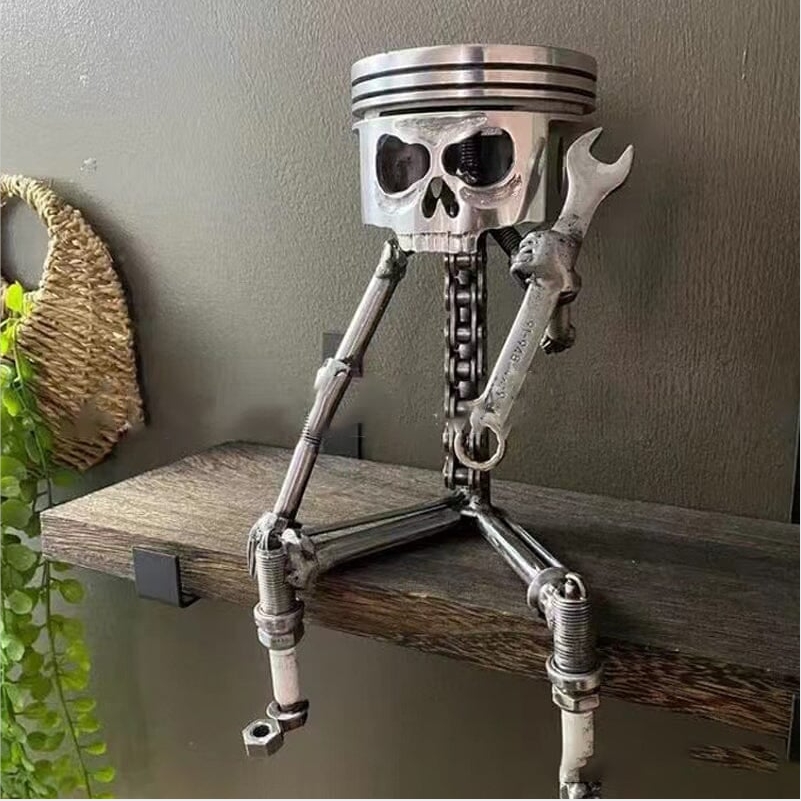 (🎄Christmas Promotion - 50% OFF🎄)Handmade Piston Skull Face Sculpture