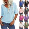 🔥Letzter Tag Verkauf 49% Rabatt 🎁Unifarbenes Damen-T-Shirt mit V-Ausschnitt