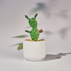 🌵Fused Glass Cactus Plants: 🔥Handmade Stained Glass Plant Decorations