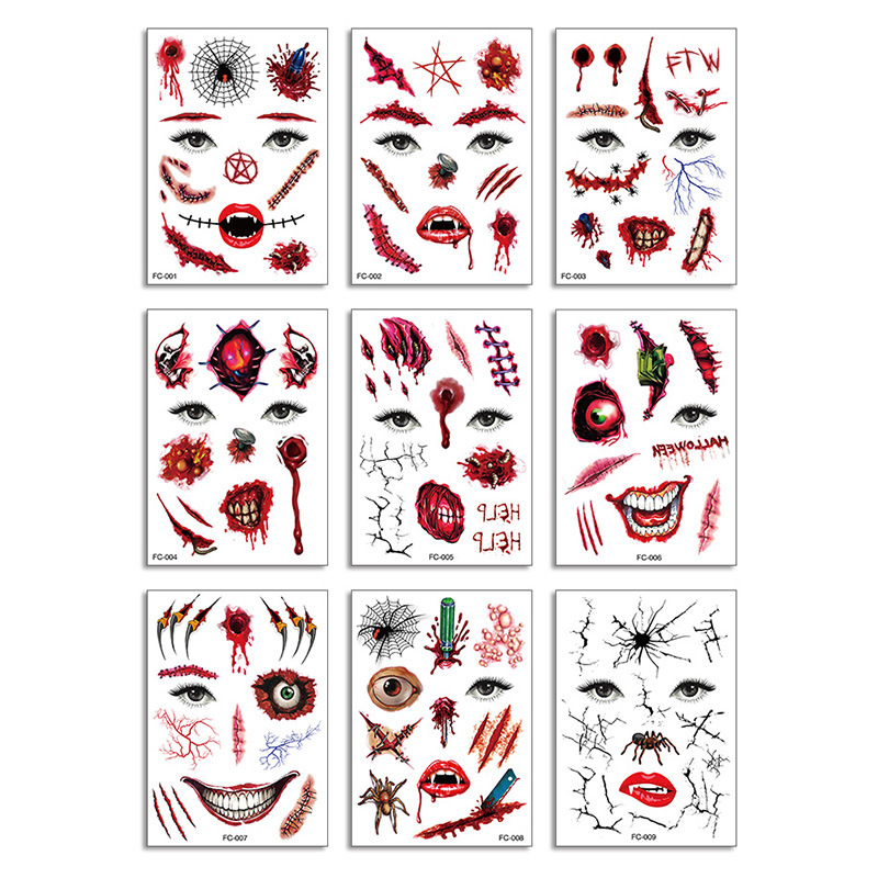 🔥Last Day Promotion 70% OFF-😈-2023 New Halloween Prank Makeup Temporary Tattoo