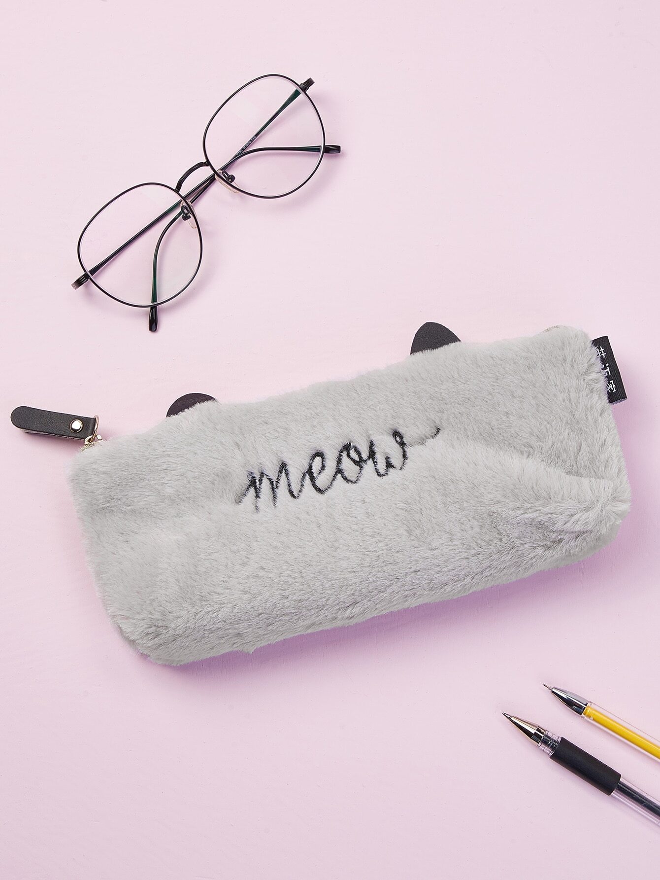 Random Embroidery Plush Pencil Case 1pc