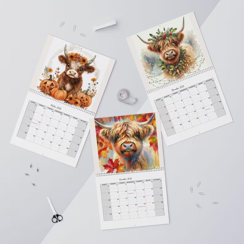 🔥Last Day Promotion 70% OFF🐮Highland Cow Calendar 2026