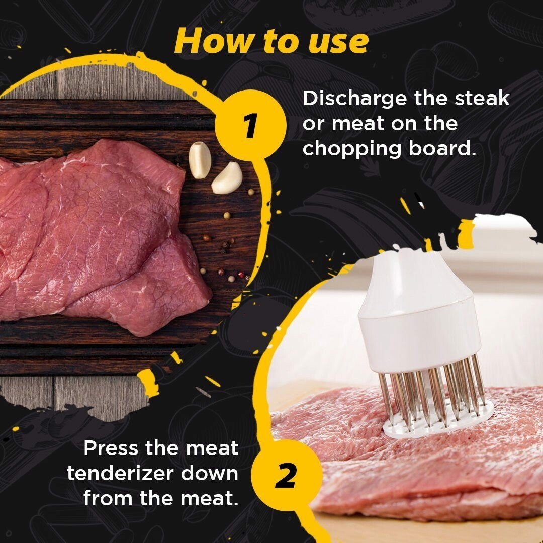 🎉Letzter Tag Ausverkauf - 49% RABATT🥩Fleischklopfernadel aus Edelstahl, 21-polig, Steak, Grill, Küchen-Kochwerkzeug