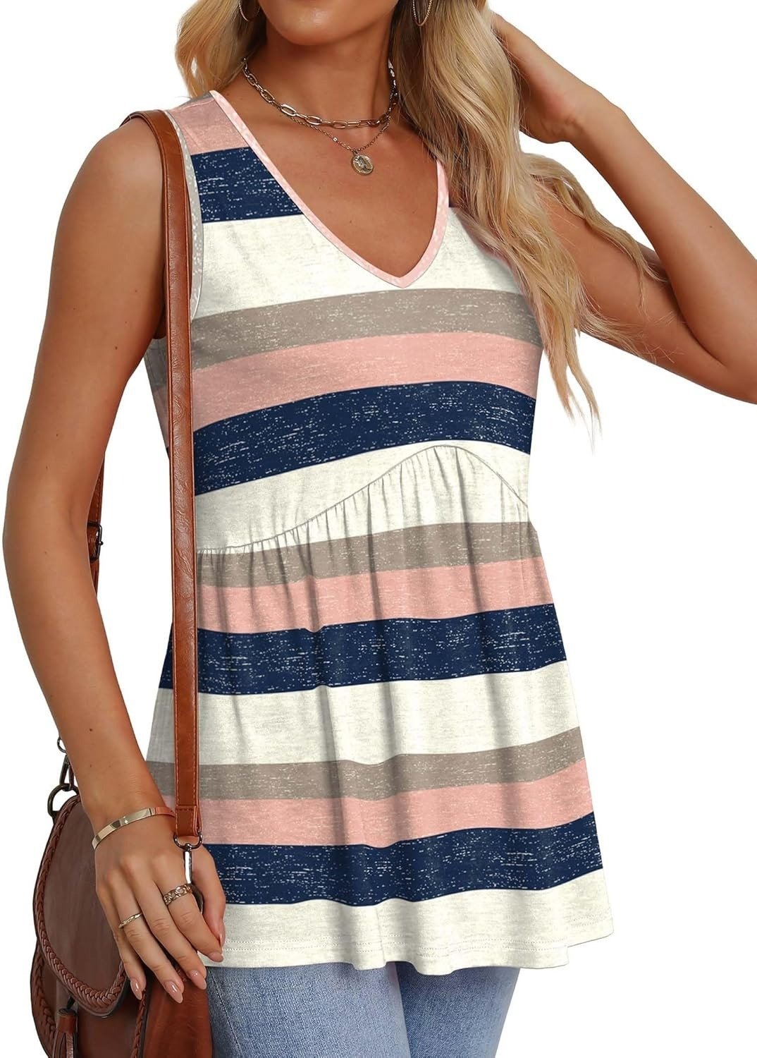 ⏰LAST DAY SALE 50% OFF💥Women Dressy Sleeveless V Neck Babydoll Tank Tops