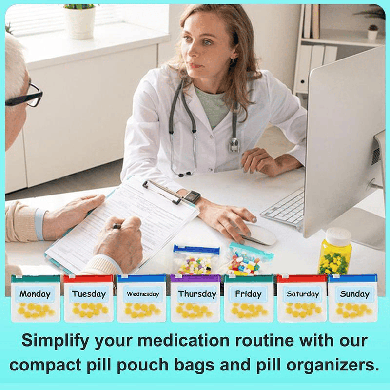 ⏰LAST DAY SALE 50% OFF💥7 Pack Moisture-Proof Clear Pill Zipper Bags with Slide Lock