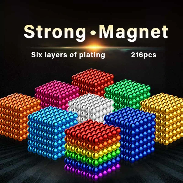 (🎄Christmas Hot Sale - 50% OFF) Multi Colored DigitDots 216 Pcs Magnetic Balls