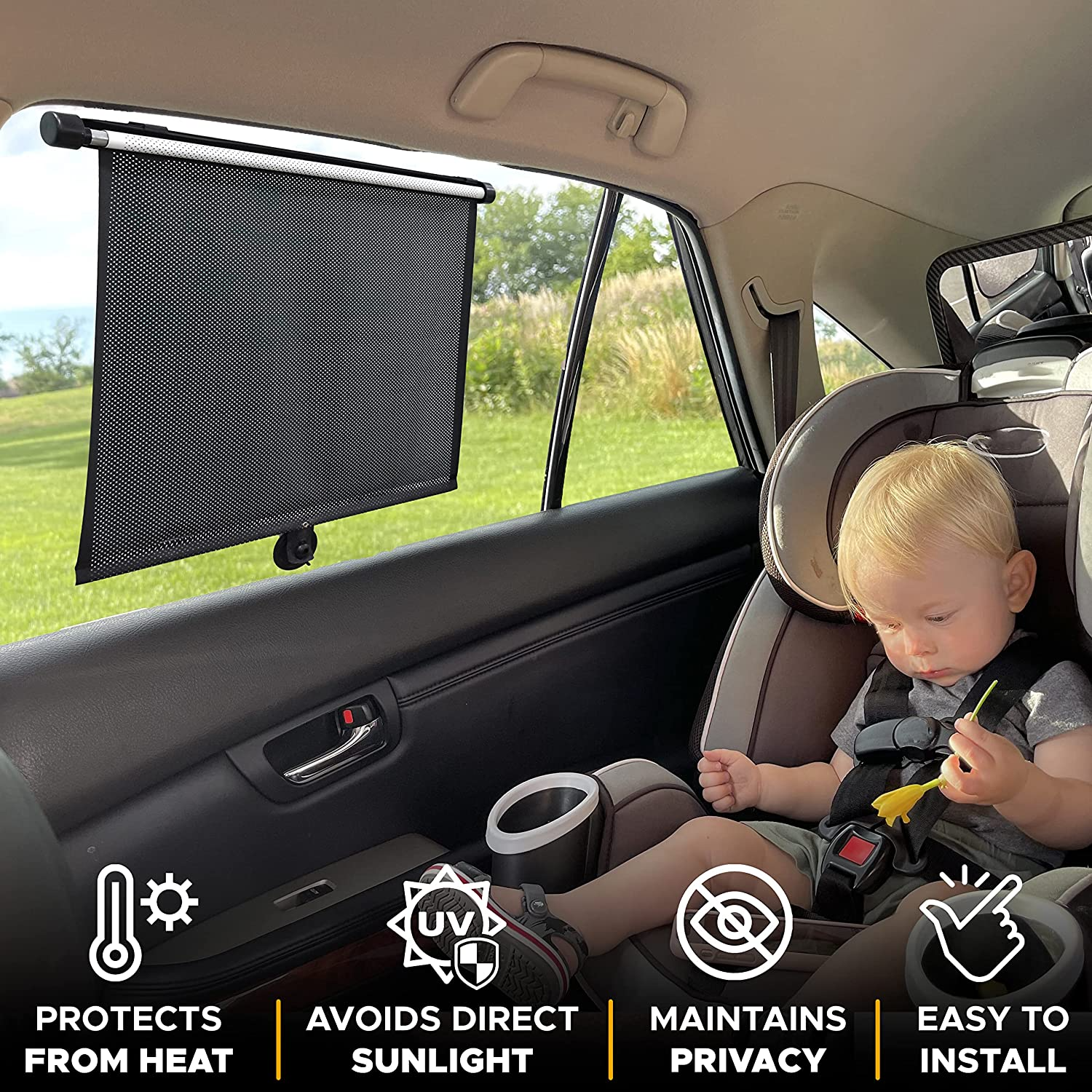 (💗Christmas Sale-40% OFF) Retractable Window Roller Sunshade For Car/Room-BUY 2 GET 1 FREE