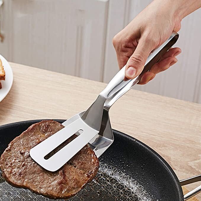 (🔥Discount this week - 70% OFF)Multifunctional Frying Spatula Steak Clip 304 Stainless Steel