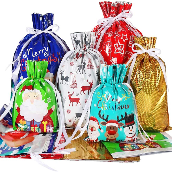 (🎅Early Xmas Sale - Save 50% OFF) Drawstring Christmas Gift Bags