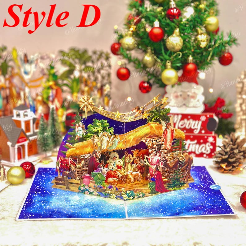 🎄TikTok Christmas Sale - 70% OFF🎄Handcrafted 3D Nativity Scene Christmas Scene Greeting Card