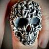 Gothic Death Skull Ring - Sterling Silver Skull Ring