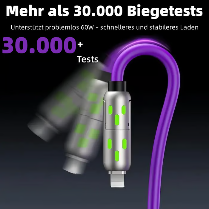 🔥DIREKTVERKAUF AB WERK⏰4-in-1-USB-Ladekabel, Schnellladung MAX 60 W