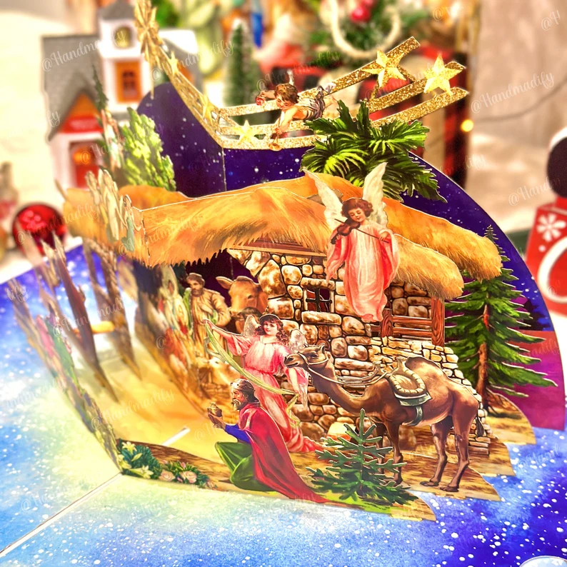 🎅Early Christmas Promotion - 49% OFF🎄Handcrafted 3D Nativity Scene Christmas Scene Greeting Card