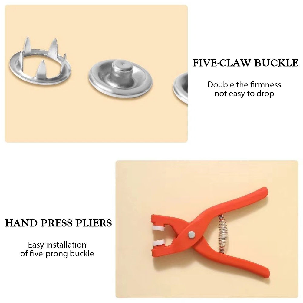 (🔥Last Day Promotion - 50%OFF) Metal Snap Buttons with Fastener Pliers Tool Kit - Buy 2 Free Shipping