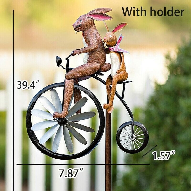 Mother's Day Limited Time Sale 70% OFF💓Frogs on a Vintage Bicycle Metal Wind Spinner