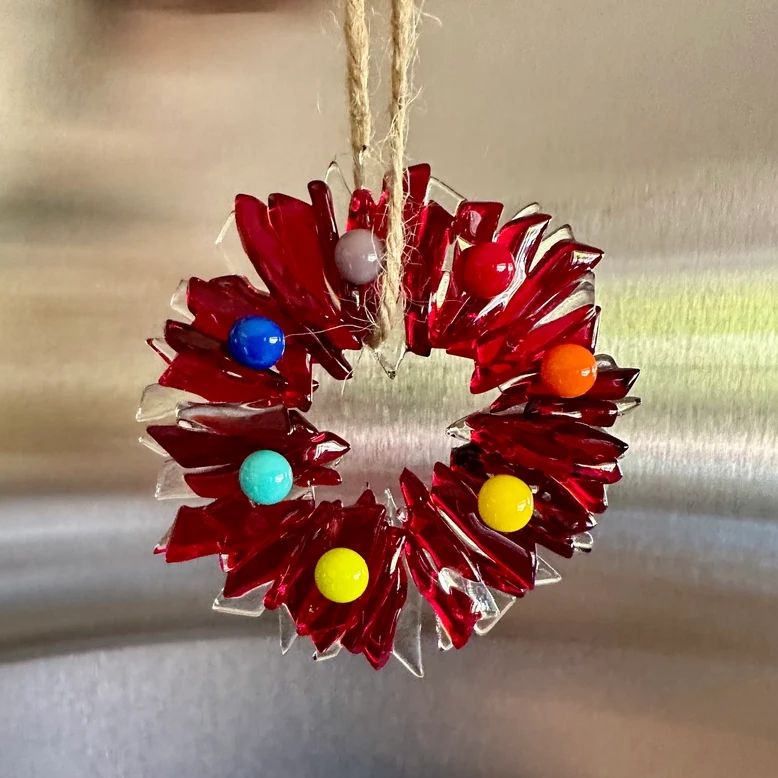 🎅Early Christmas Sale 49% OFF🎄 - Fused Glass Wreath Christmas Ornament