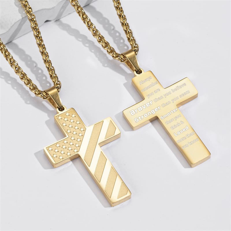🎁TikTok Last Day Sale - 70% OFF✨Freedom Cross Pendant: Wear Your American Pride & Inner Strength!✨