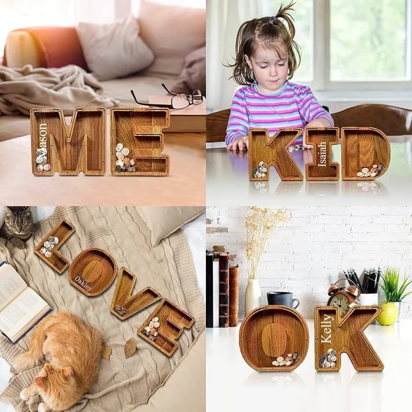 🌲Early Christmas Sale 48% OFF🎁Personalized Piggy Bank-Wood Gift For Kids | Best Christmas Gift🎅