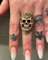 Last day 49% OFF💀Vintage Polish Floral Armor Antler Skull Ring