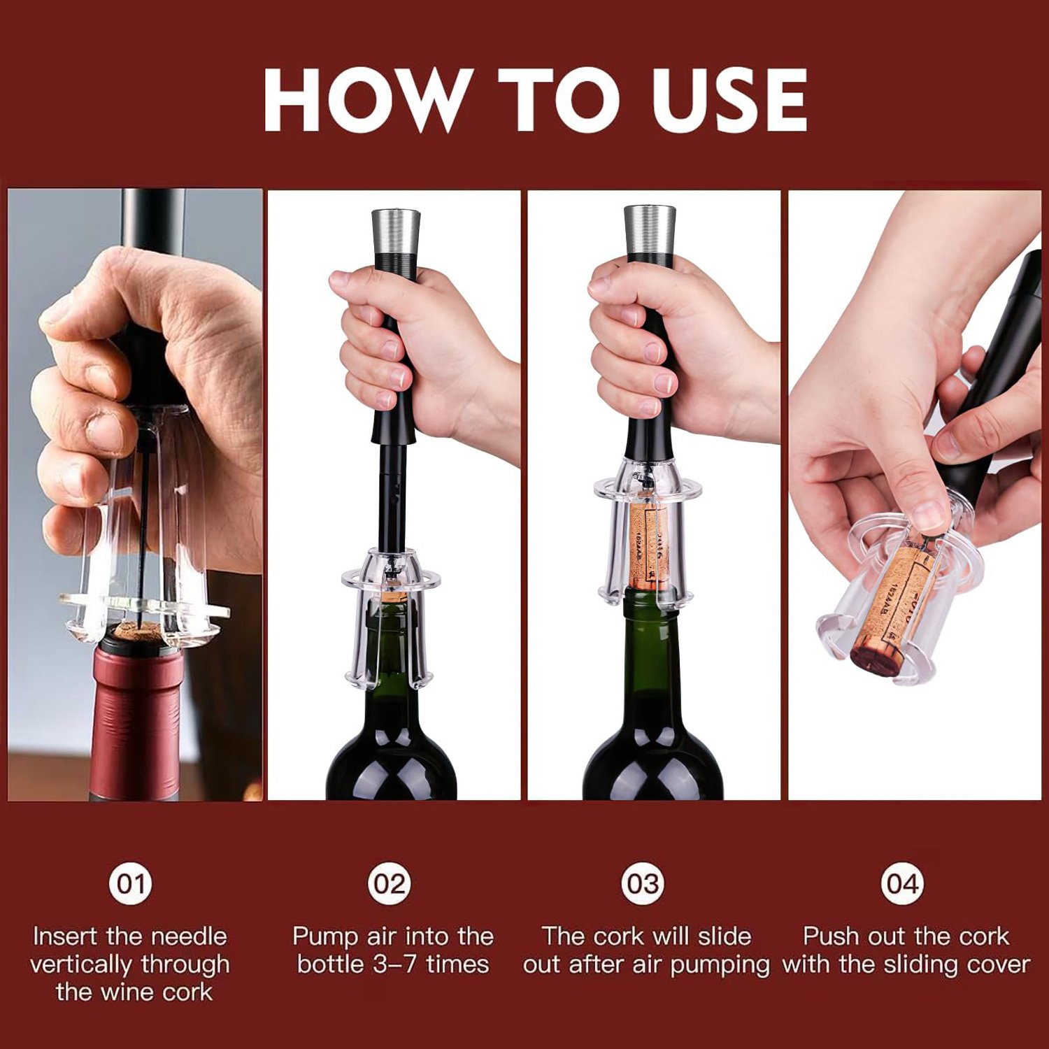 🔥(Early Christmas Sale 49% OFF)Air Pump Cork Remover Wine Bottle Opener Set