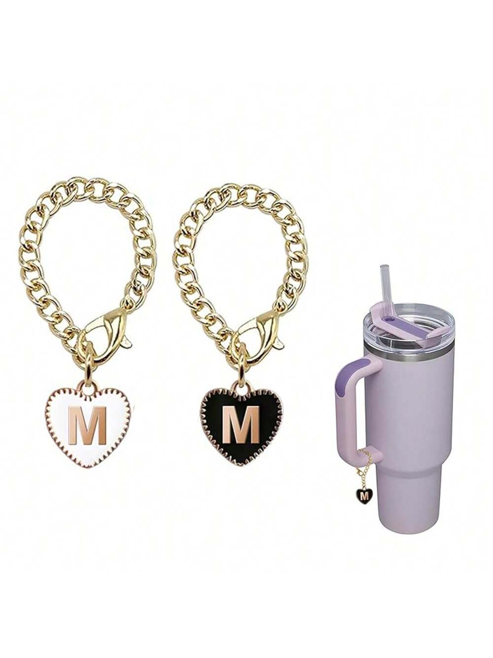 Letter Charm Accessories for  Cup 2PCS Initial Name ID Personalized Handle Charm for  Tumbler