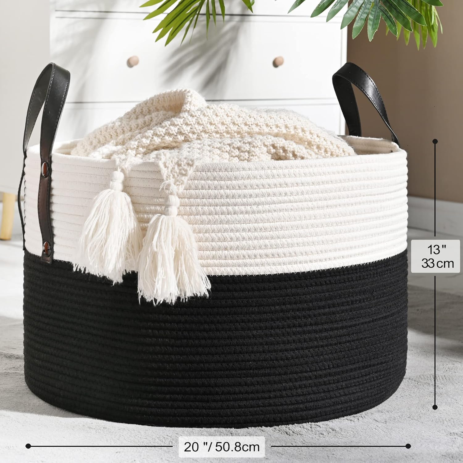 KAKAMAY Large Blanket Basket (20