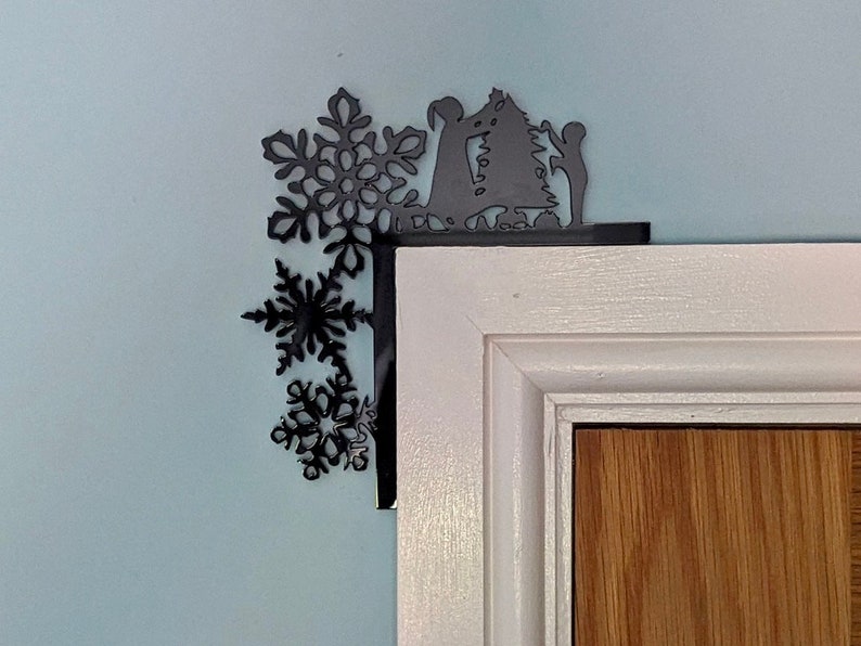 Deer In The Woods Decoration, Door Corner, White Christmas Decoration for the Home