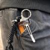 Handmade Damascus steel Folding Pocket EDC Knife-with cowhide sheath And pocket clip