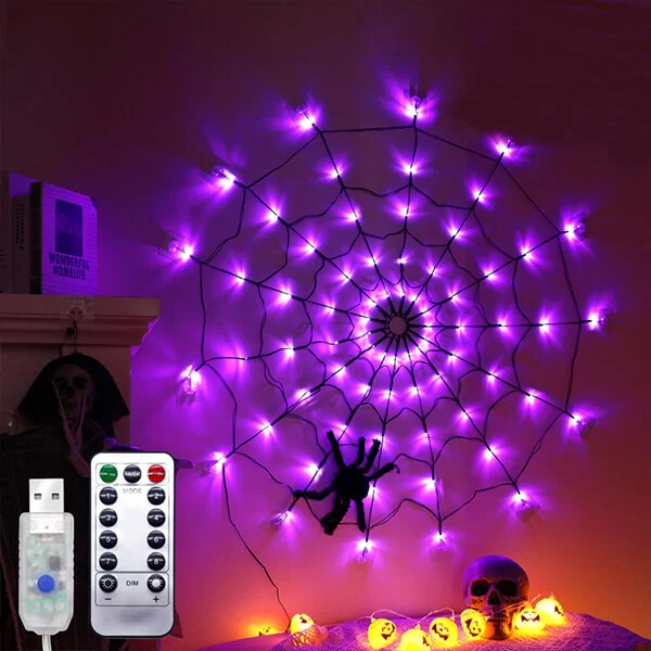 LED Halloween Spider Web Lights Indoor And Outdoor