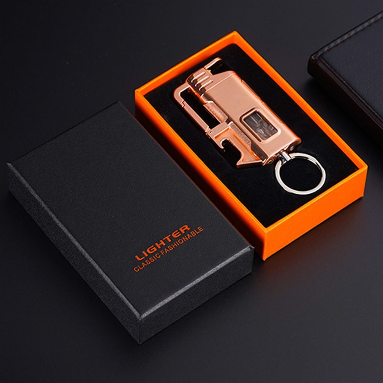 Portable Keychain Lighter-Adjustable Windproof Flame