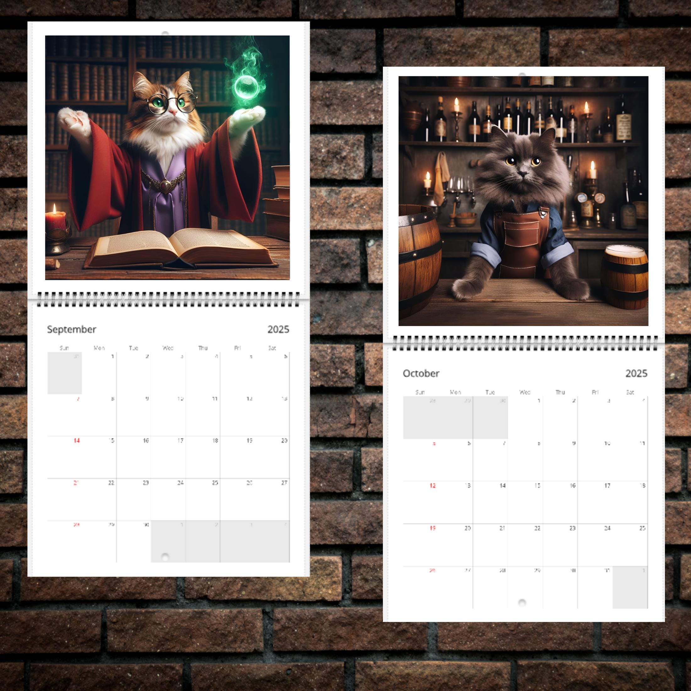 🐱Weird Medieval Quest Cats Calendar 2025📅