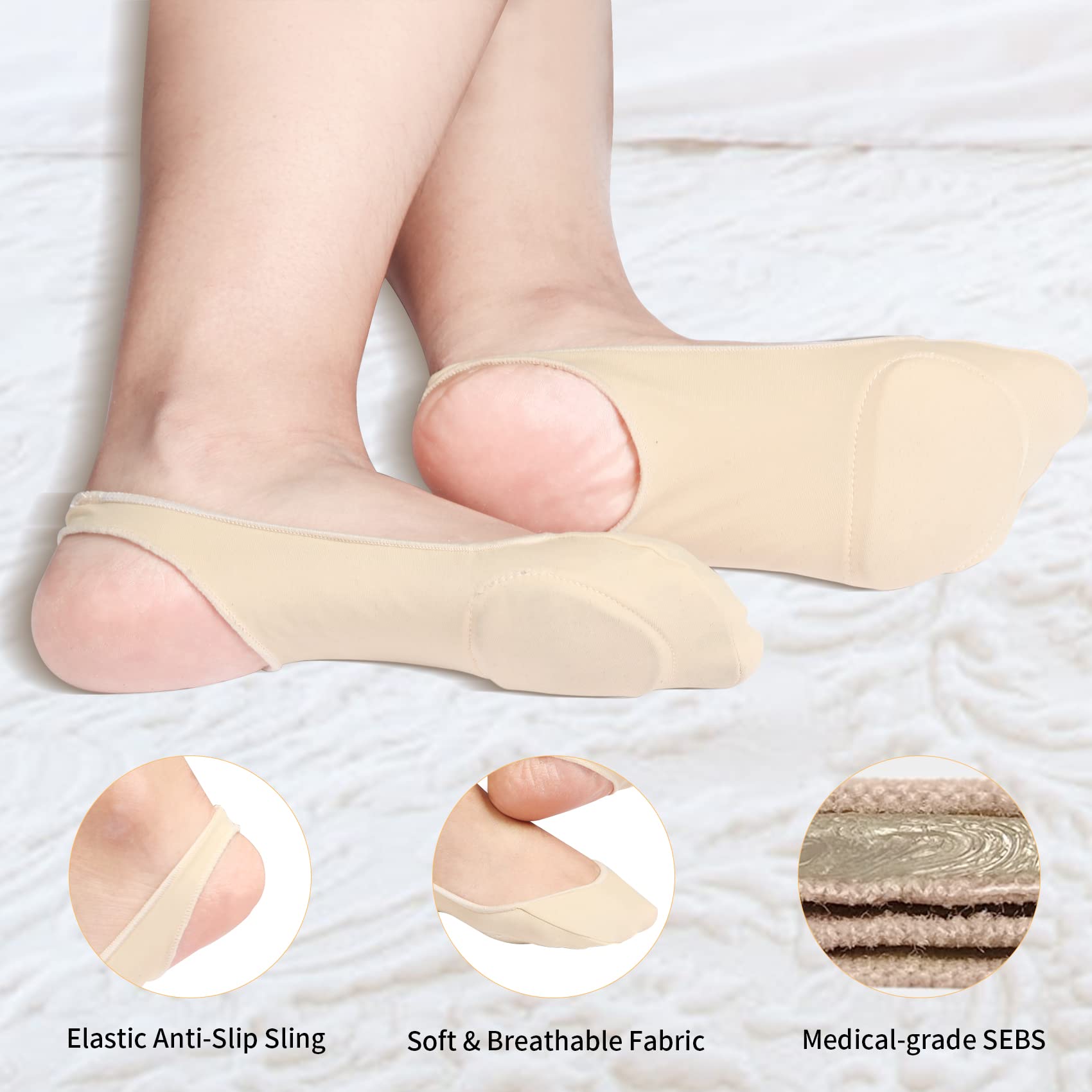 🔥2023 Mother’s Day Sale- Sock-Style Ball of Foot Cushions for Women（Buy 3 Get 2 Free）