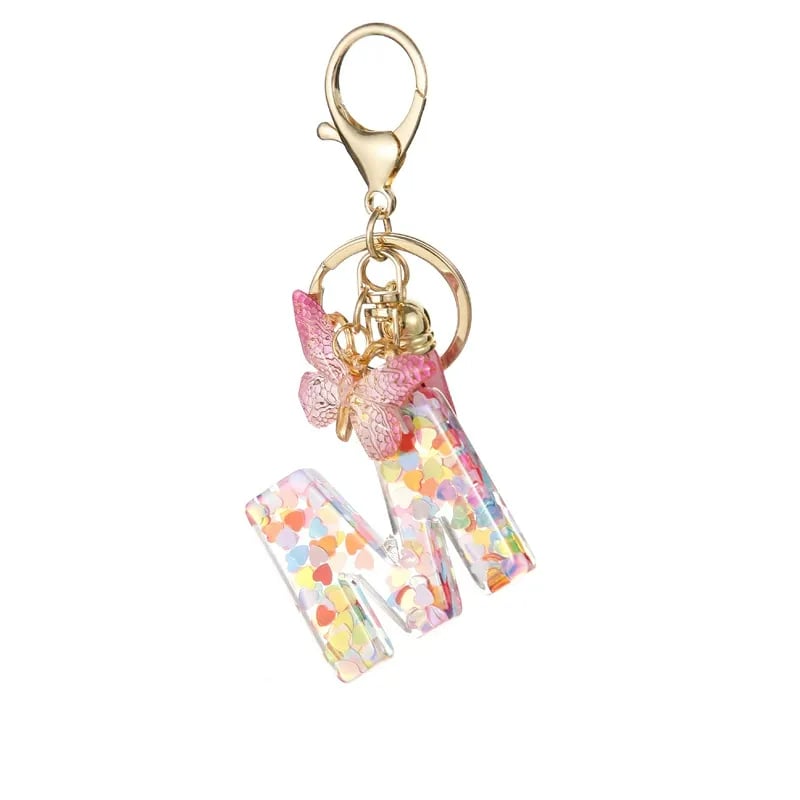 🔥Last Day 50% OFF - Butterfly Letter Keychain Tassel Design Vibrant Durable Lightweight Gift