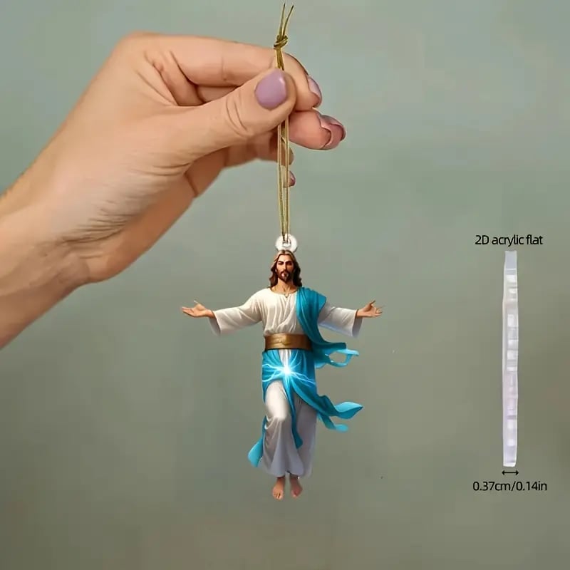 🎁TikTok Last Day Sale - 70% OFF🙏 2D Retro Jesus Car Hanging Decor 🚗 Faith & Peace Gift