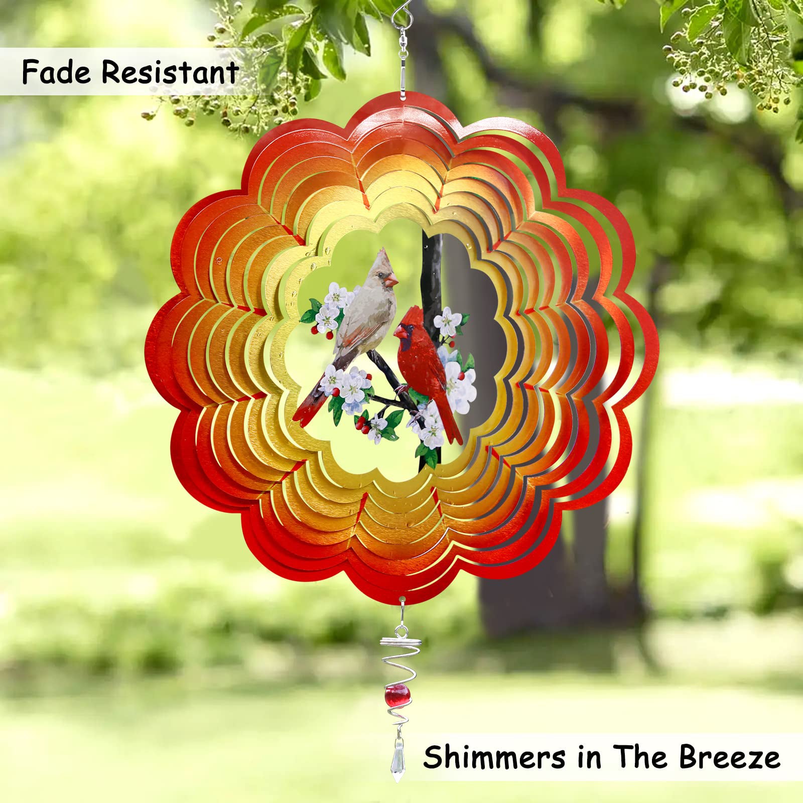 (Last Day Promotion -50% OFF) 3D Garden Decorative Cardinal Wind Spinner, BUY 2 FREE SHIPPING