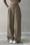 Women's Fashion Solid Color Irregular Waist Wide Leg Pants