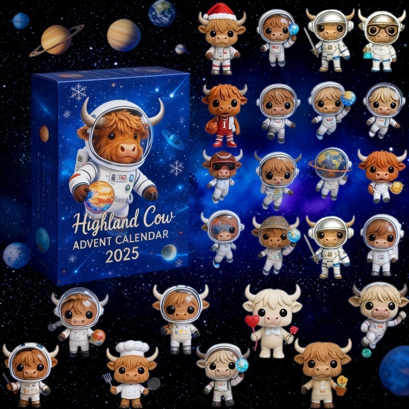 Astronaut Highland Cow Advent Calendar 2025 ๐ฎ๐งโ๐--24 Days of Surprises