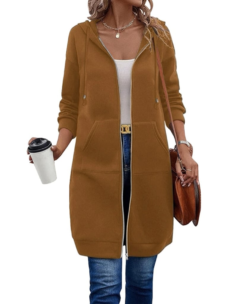 📢Letzter Tag: 49% Rabatt🔥Lässiger Fleece-Kapuzenpullover mit Reißverschluss für Damen