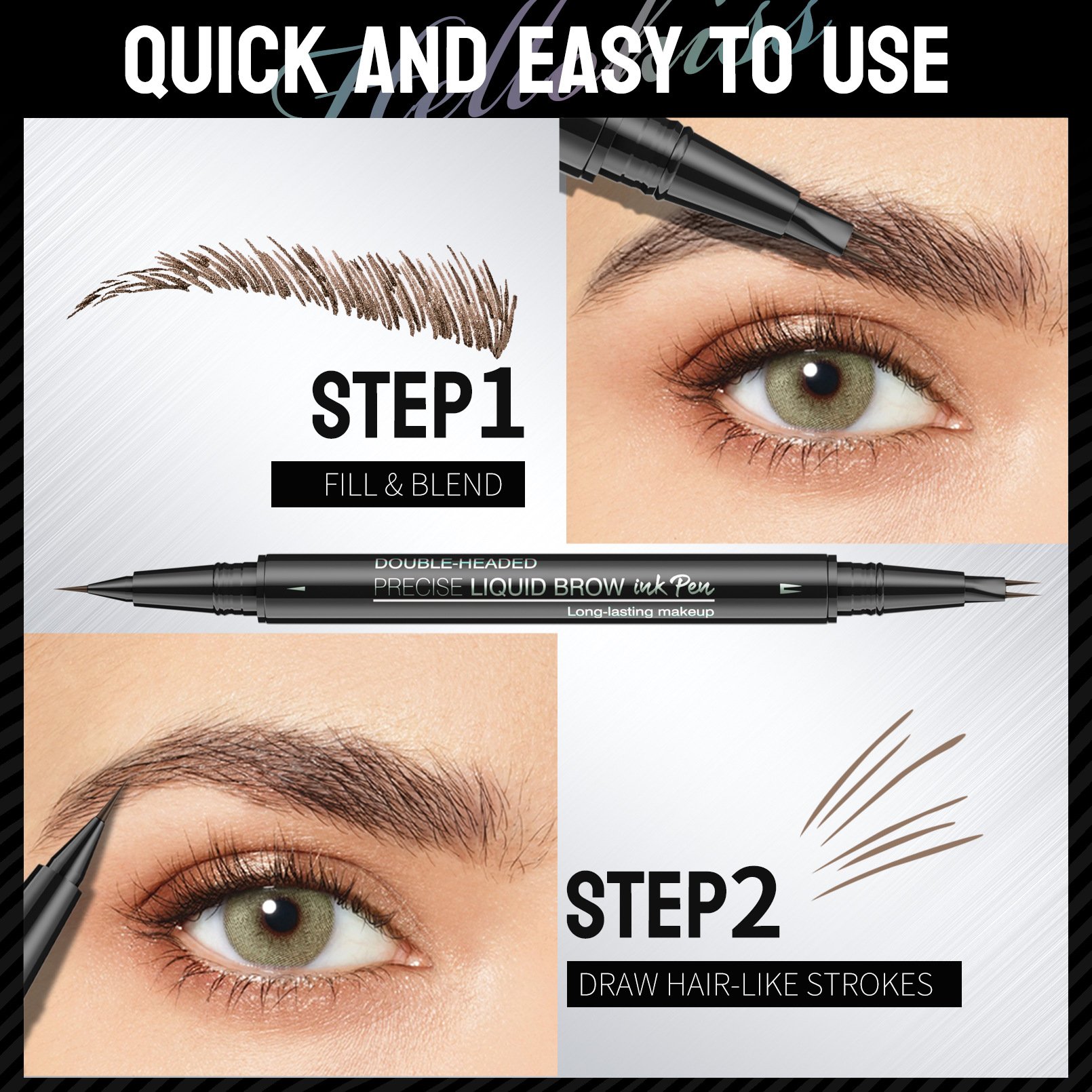 💖 Achieve Perfect Brows Instantly✨2-in-1 Dual-Ended Eyebrow Pen