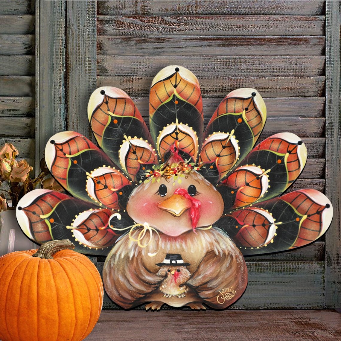 🔥Hot Sale 49% OFF-🦃Turkey Wreath Door Hanger 🍂Thanksgiving  Decor