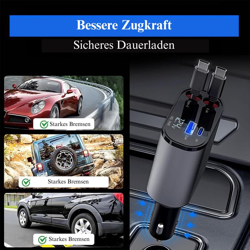 🔥Letzter Tag 49 % Rabatt⚡Einziehbares 4-in-1 Auto-Ladegerät