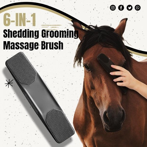 (Last Day Promotion - 50% OFF) 6 in 1 Shedding Grooming Massage Brush, BUY 2 FREE SHIPPING