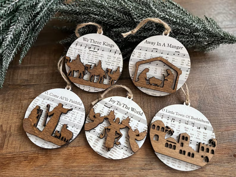 Music Sheet Nativity Ornament