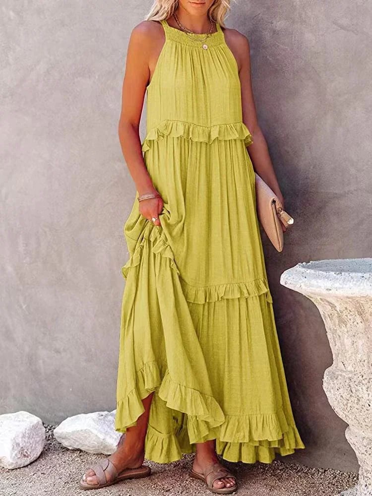 💥LAST DAY SALE 50% OFF💖Holiday Style Ruffled Long Dress