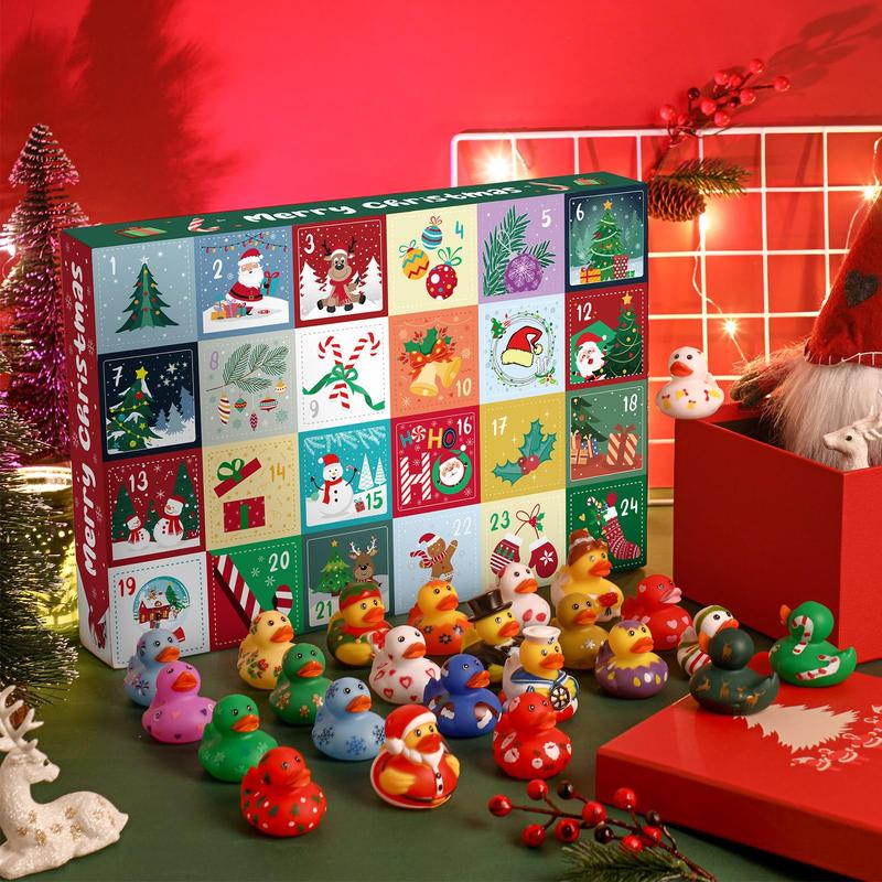 🎄2024 Christmas Advent Calendar - 24 Rubber Ducks Toys Advent Calendar for Kids