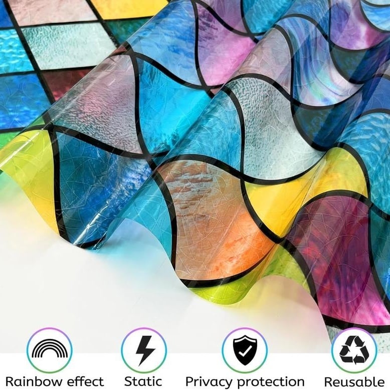 💖Hot 48% OFF🌹🌈 Rainbow Stained Glass Window Film